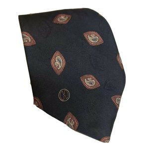 Halston III Men Necktie Blue Square Print